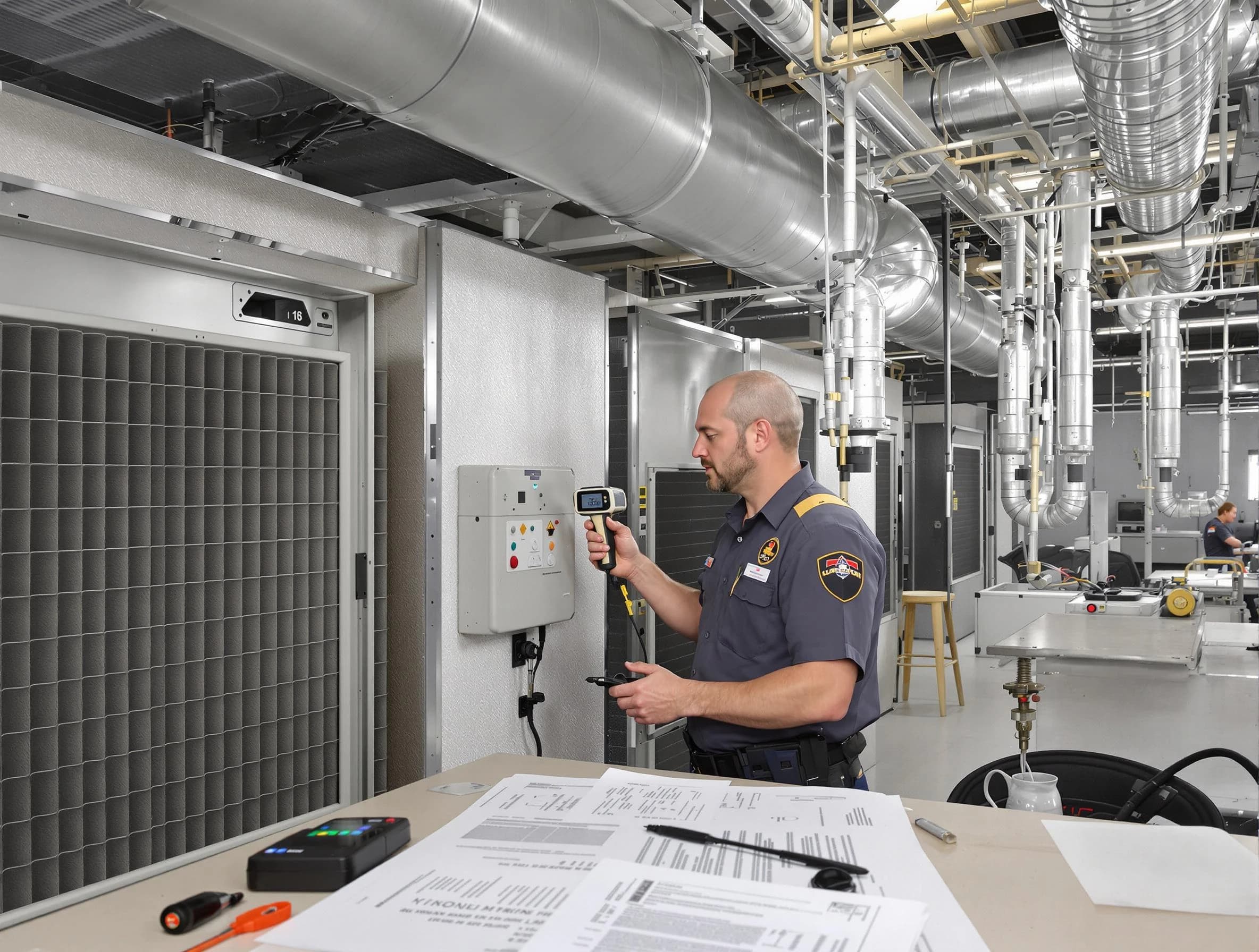 Professional filter system inspection by Petersburg Air Duct Cleaning in Petersburg