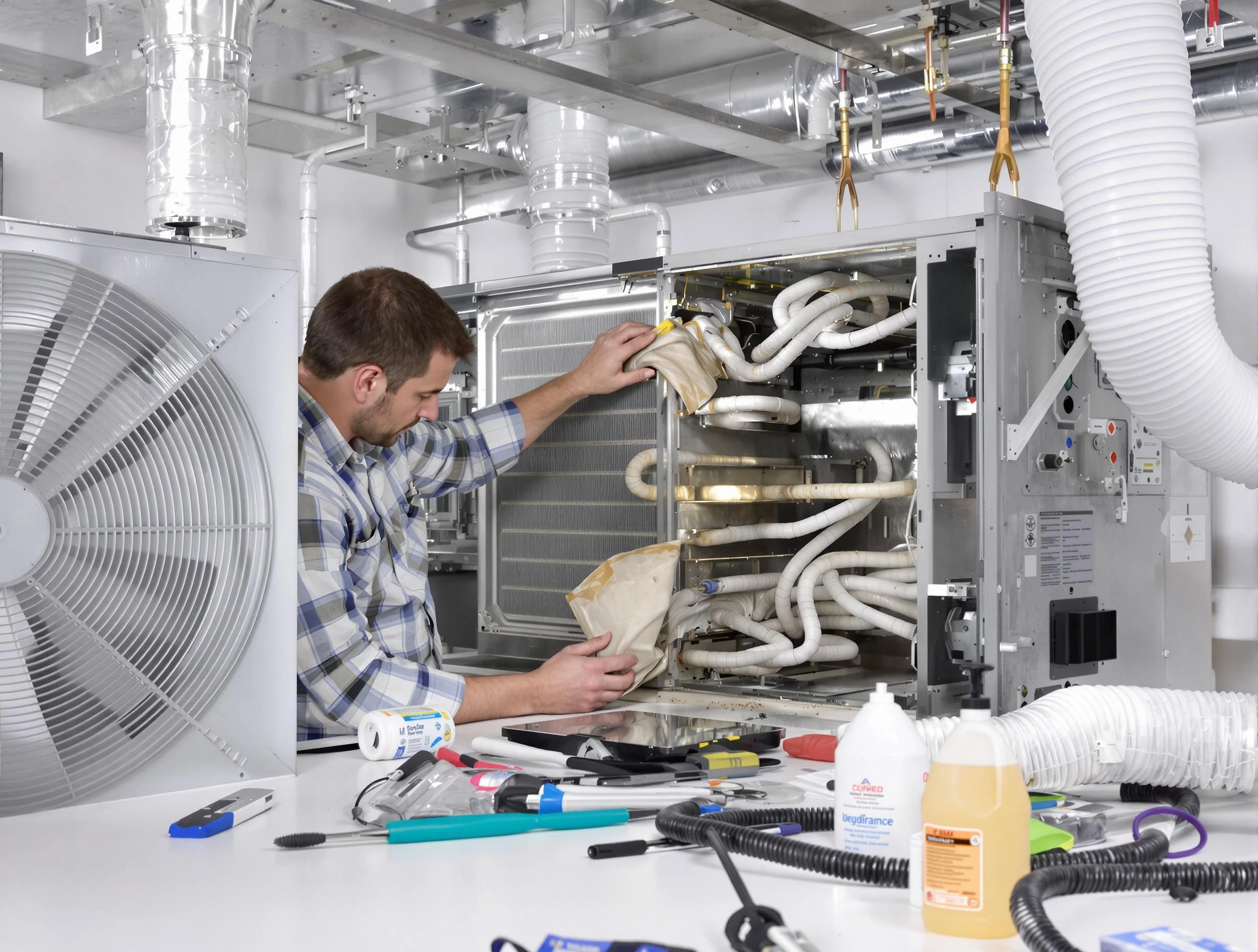 Petersburg Air Duct Cleaning specialist performing precision AC coil cleaning in Petersburg